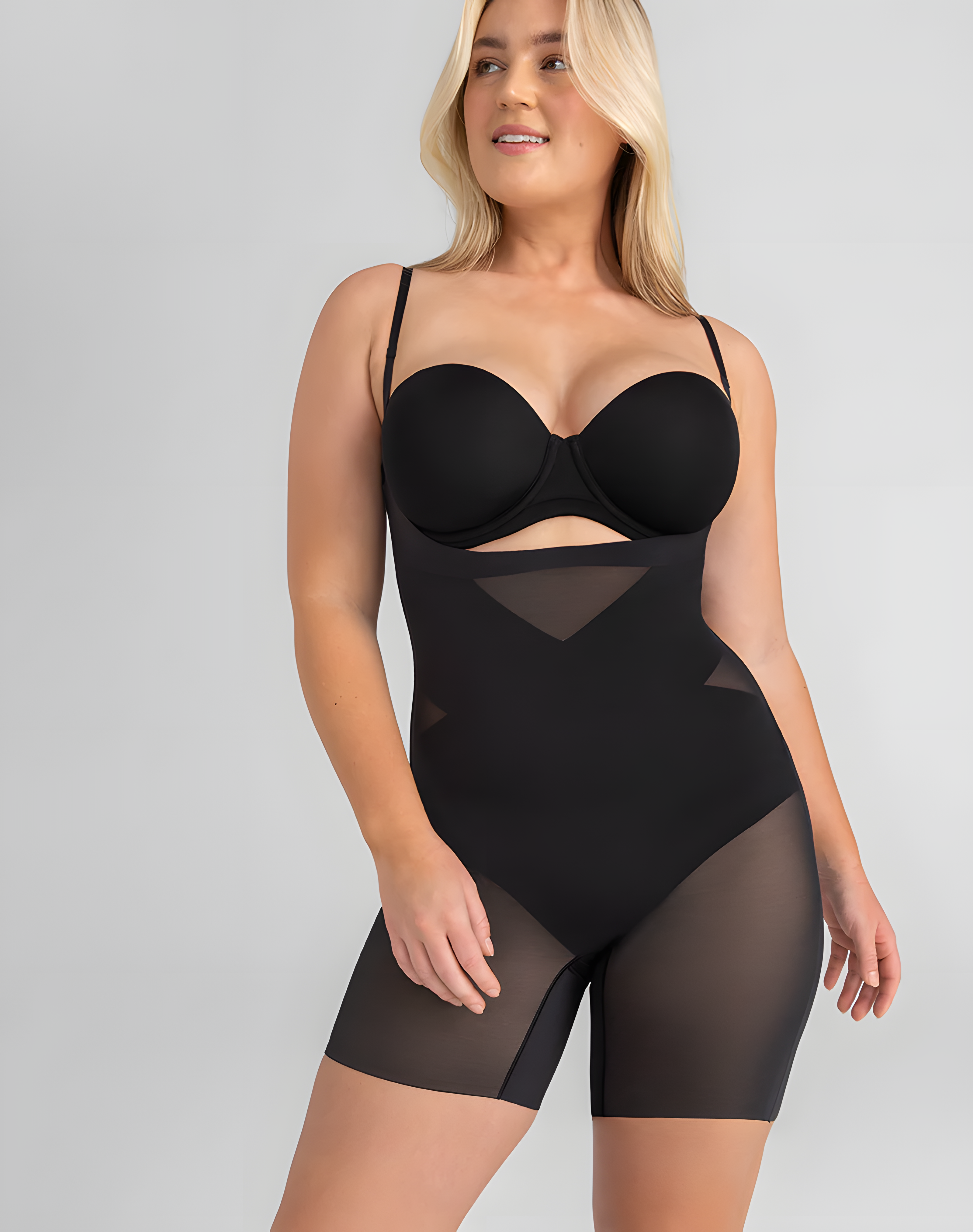 Open-Bust Mid-Thigh Bodysuit